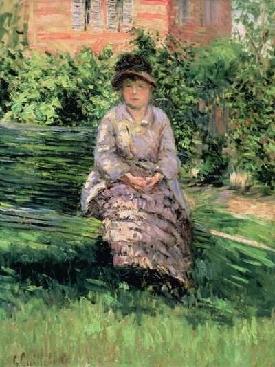 Madame Renoir (1860-1915) en el Jardín de Petit-Gennevilliers, c.1891 de Gustave Caillebotte